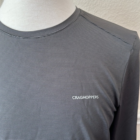 Craghoppers NEVIO Long Sleeve Top - Black Pepper Stripe - Picture 3 of 15